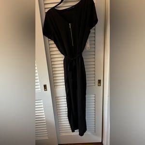 NWT APT 9 black wide leg belted jumpsuit size L